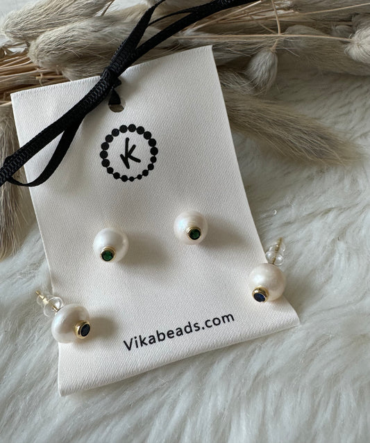 Elegant Freshwater Pearl Post Earrings