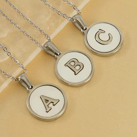 Beautiful Shell Alphabet Silver Charm