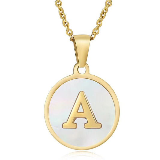 Beautiful Shell Alphabet Gold Charm