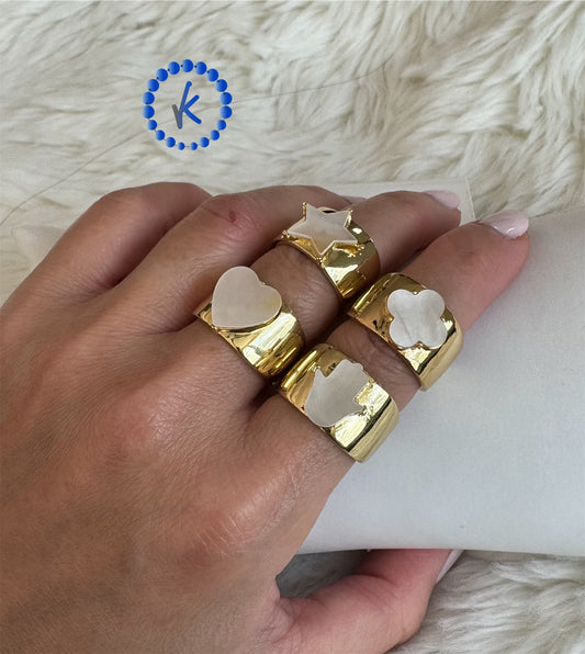 18k Gold Plated Shell Ring