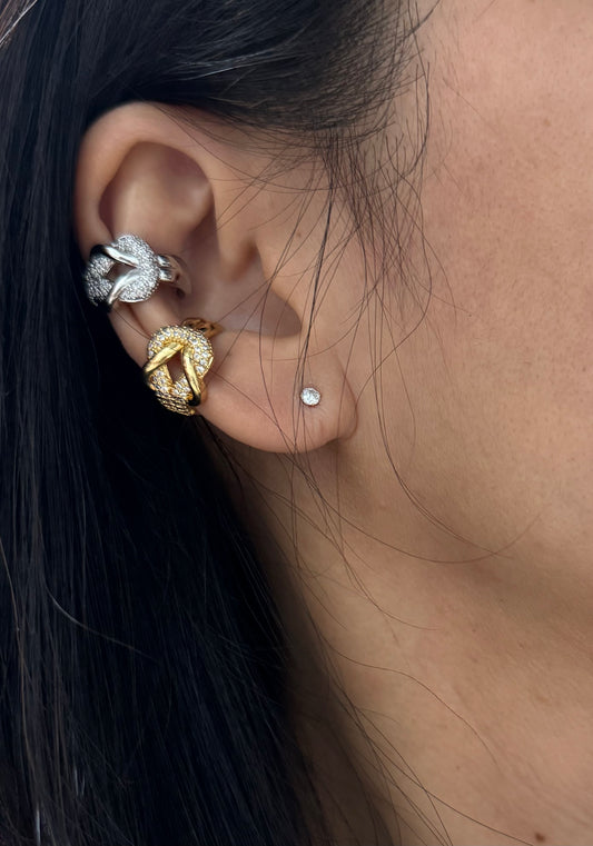 Elegant Zirconia Knot Ear Cuff