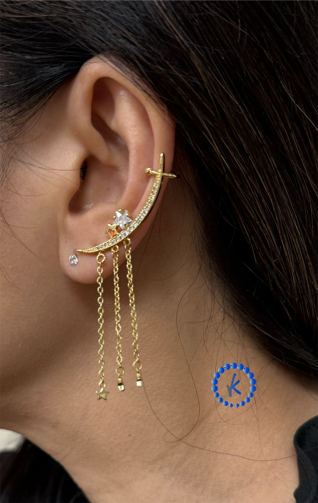 Elegant 3 Row Chain Earrings