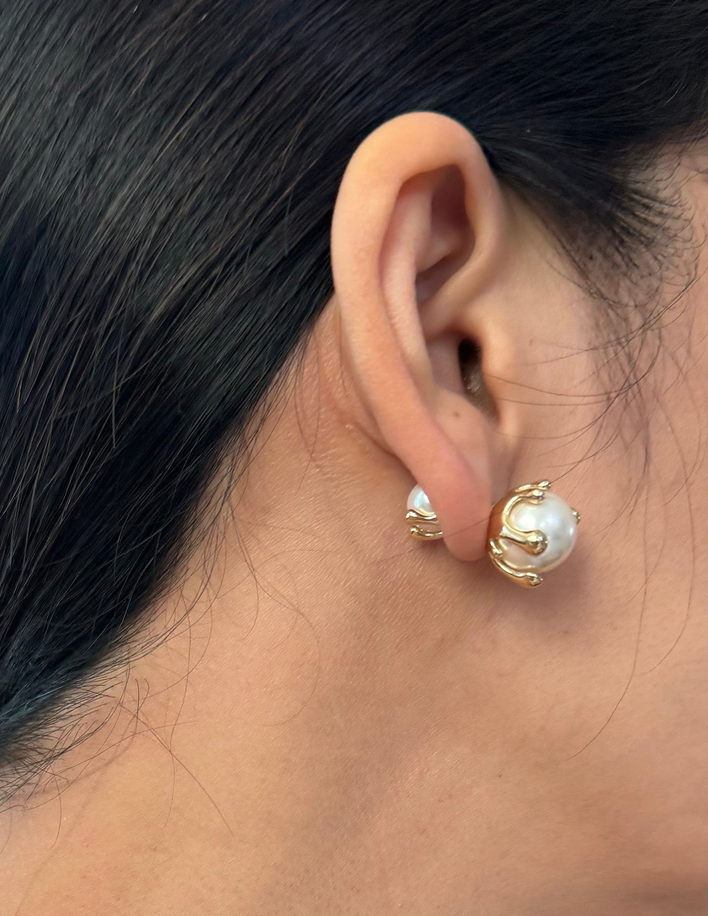 Doble Side Pearl Earrings