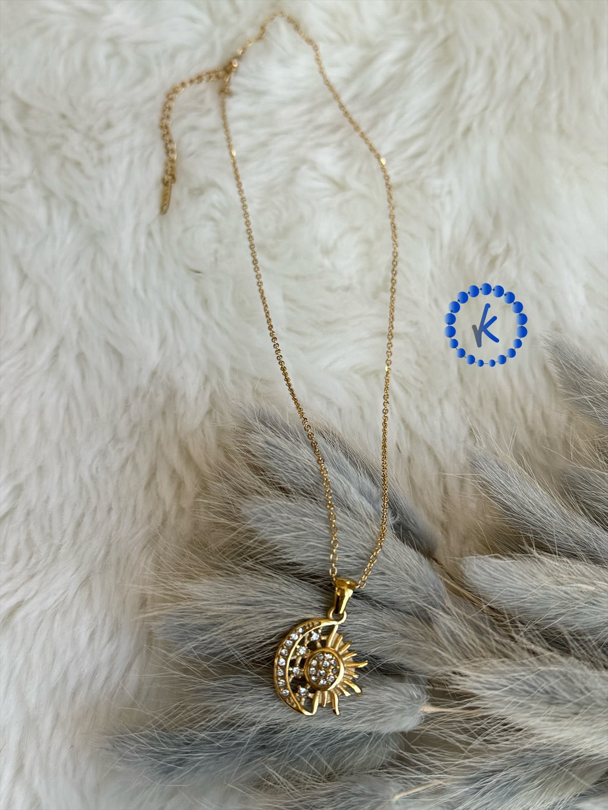 Delicate Moon and Sun Necklace
