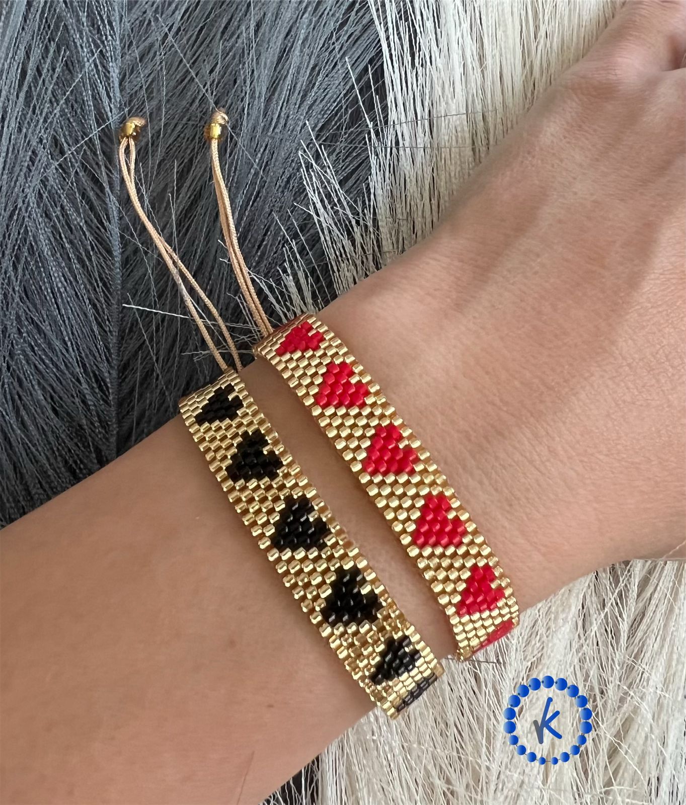 Heart seed bead bracelet