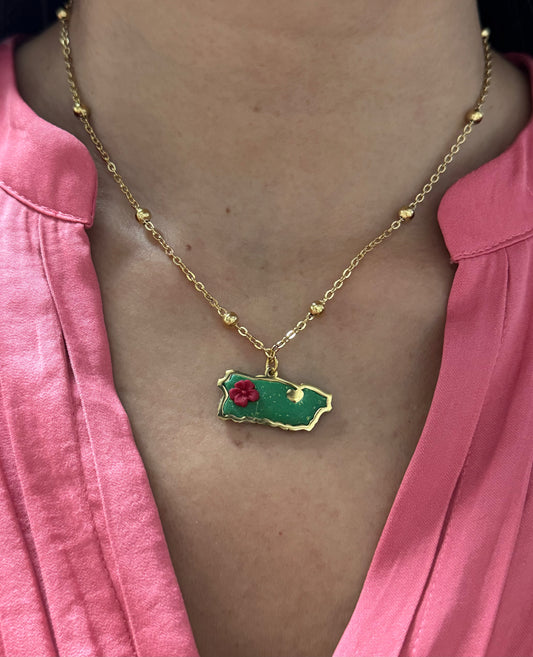 Elegant bloom map necklace