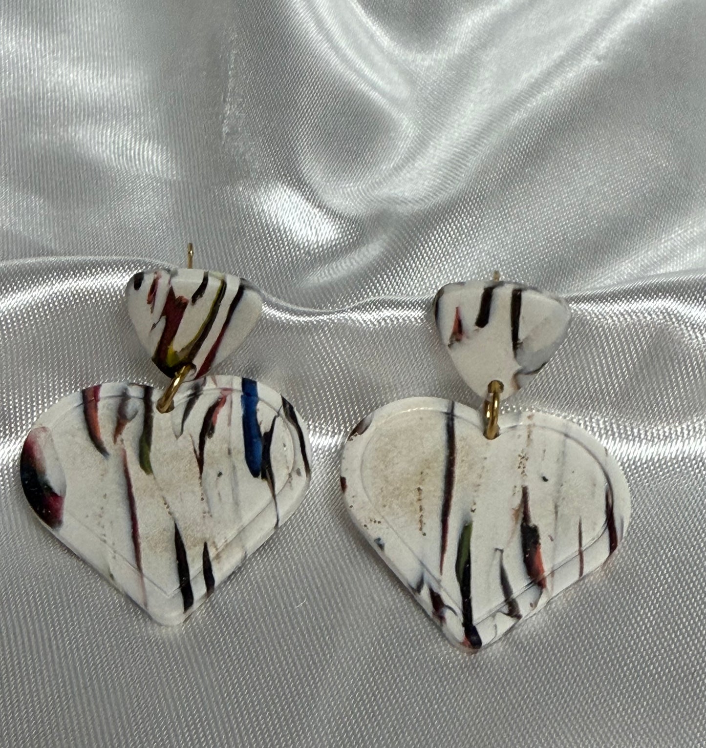 Abstract Heart Clay Earrings