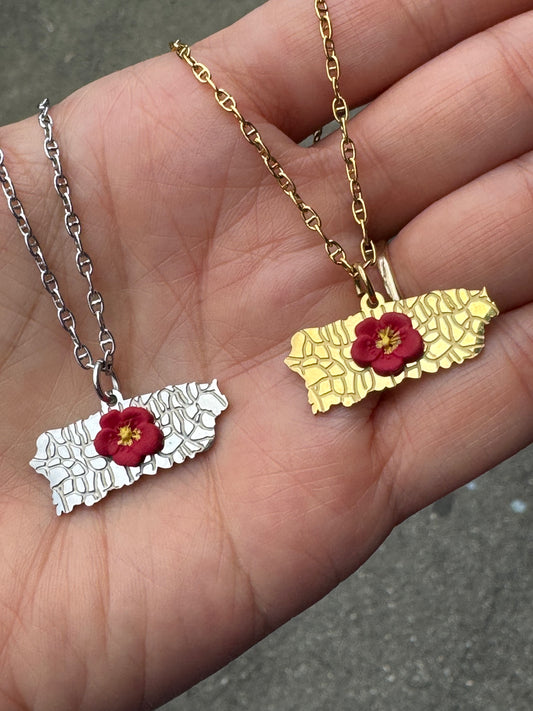 Puerto Rico island pride necklace