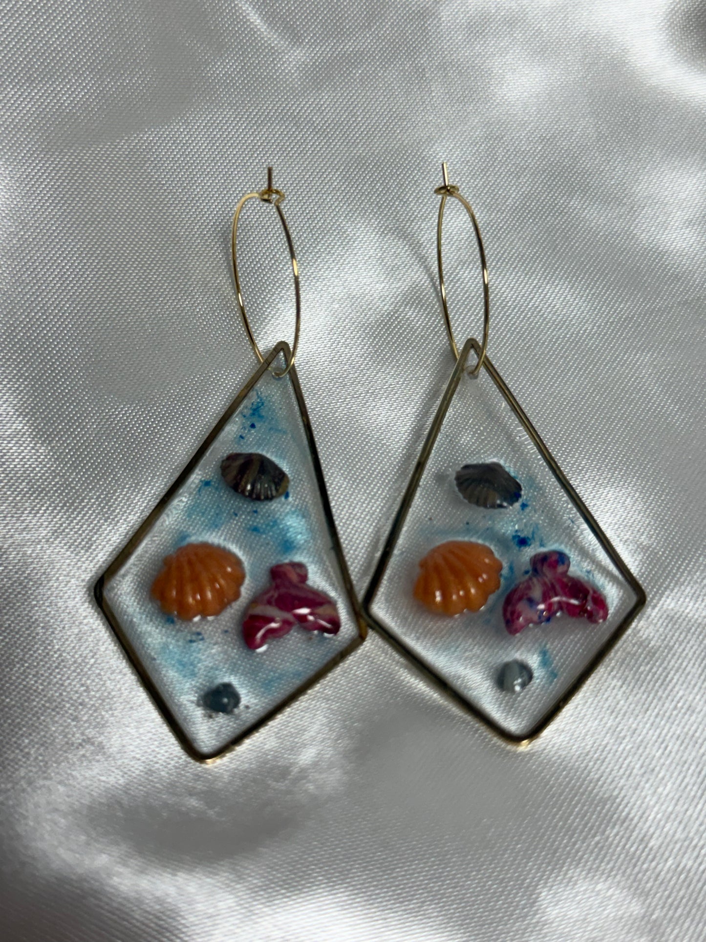 Mermaid Shell Resin Earrings