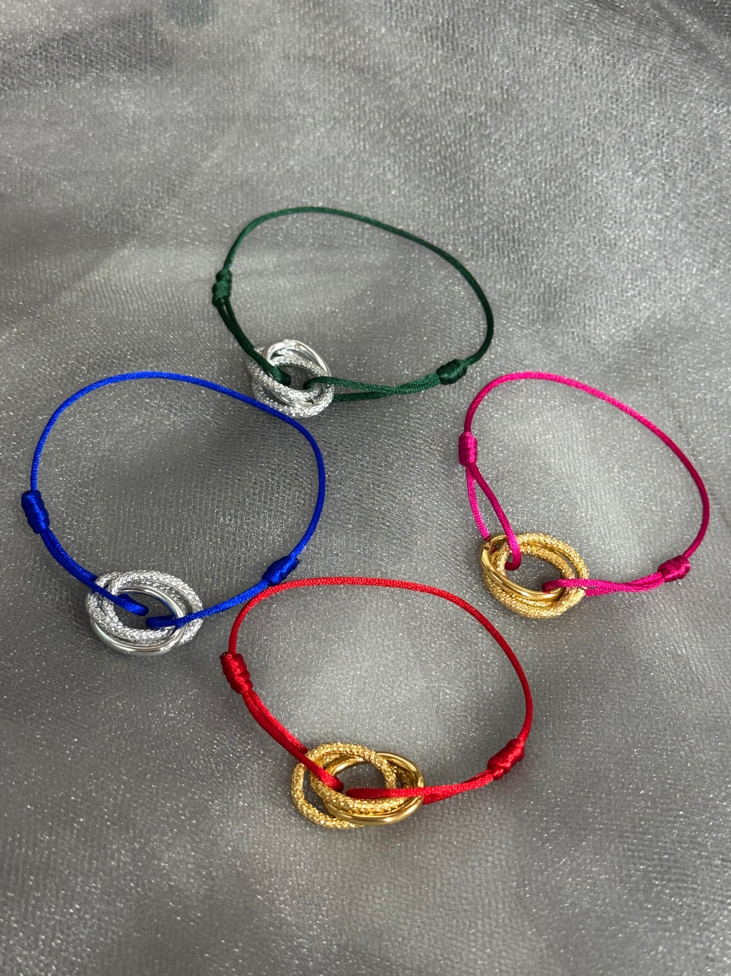 Beautiful rings cord bracelet