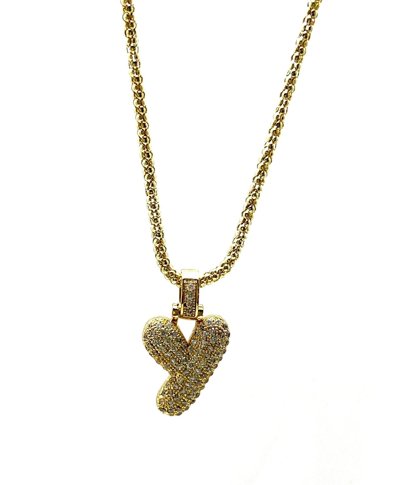 Gold Zirconia Charm Necklace