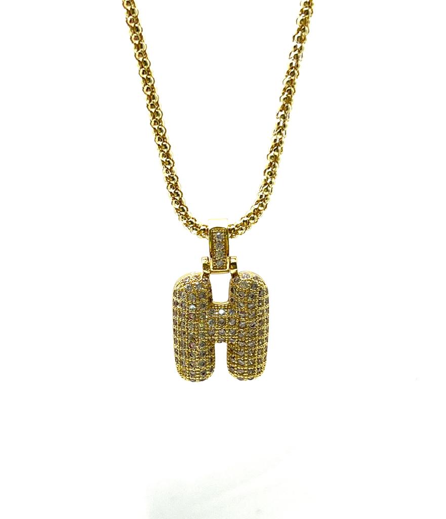 Gold Zirconia Charm Necklace