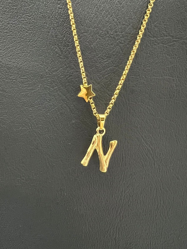 Bamboo Gold Stainless Steel Letter Charm