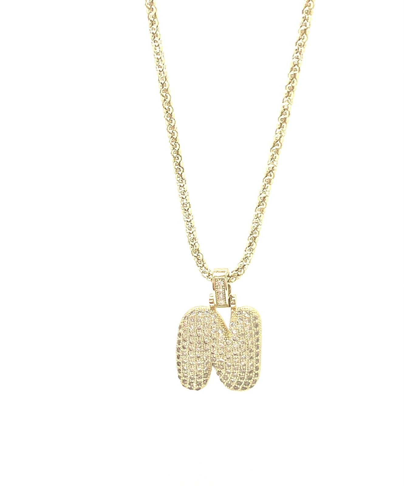 Gold Zirconia Charm Necklace